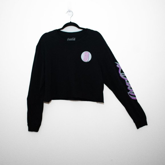 Coca-Cola Graphic Cropped Long Sleeve Top size XL - Picture 1 of 5